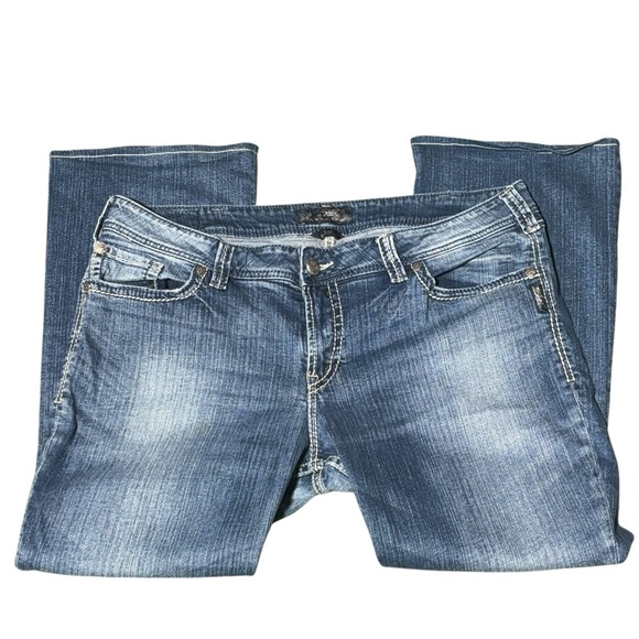 Womens SILVER Jeans 20 X 32 Suki Surplus Boot Contrast Stitch Mid Rise Western - Picture 1 of 7